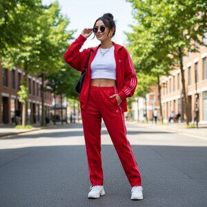 ADIDAS ORIGINALS ADICOLOR CLASSIC FIREBIRD LOOSE TRACK TOP & PANTS SET NWT